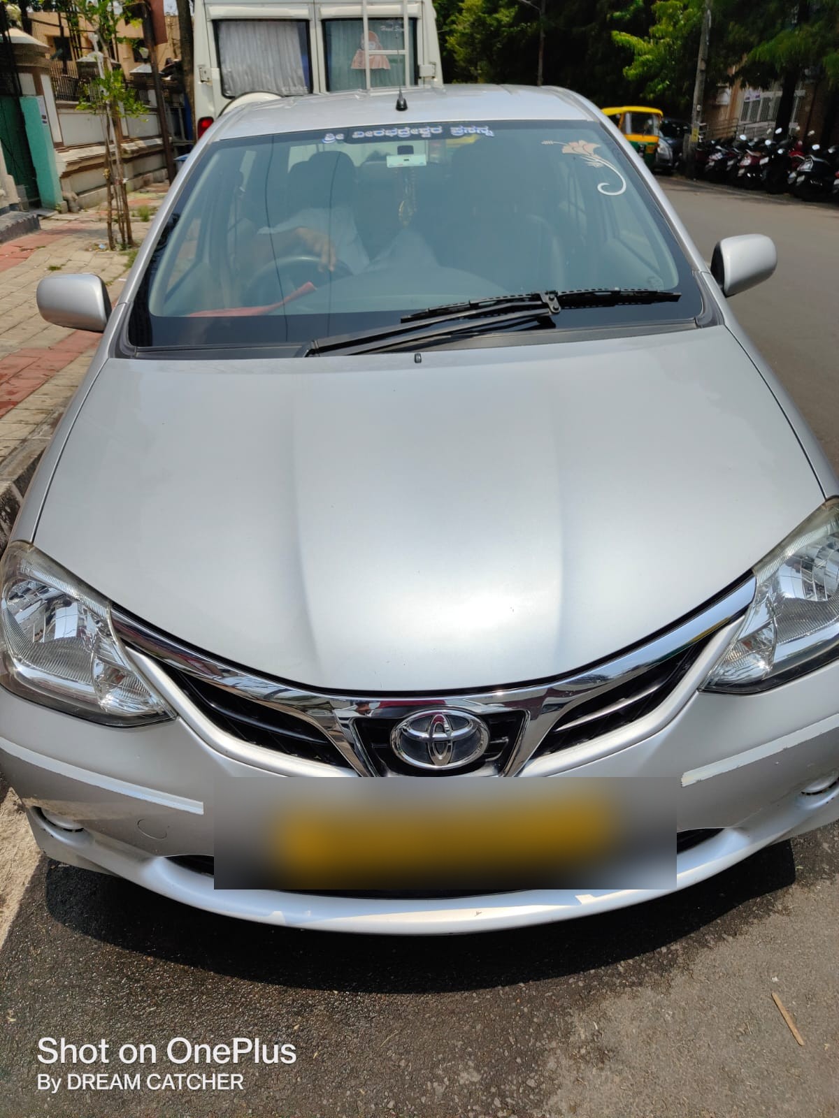 Silver Toyota Etios sedan